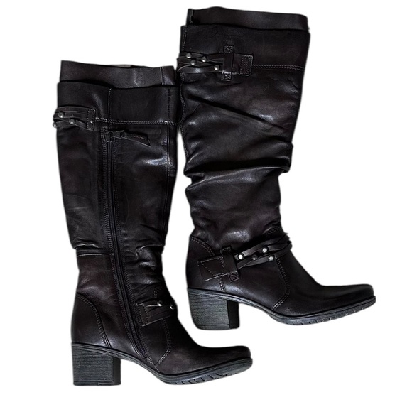 MIZ MOOZ Verona Collection NWT Darcy Style Ebony Leather Tall Boots Sz US 6.5 - Picture 1 of 15